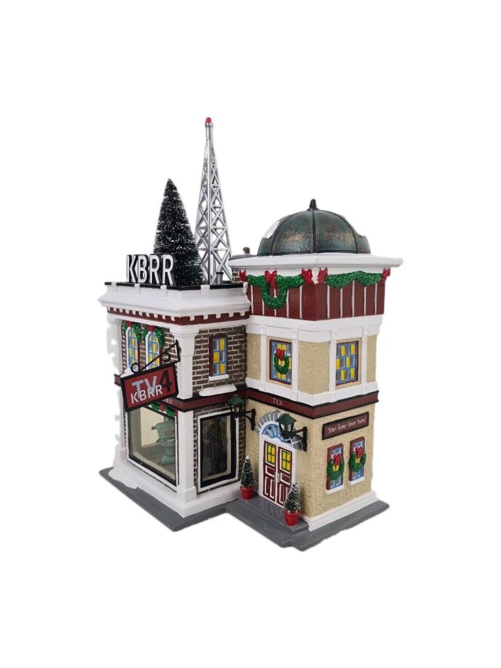 Department 56 Original Snow Village KBRR TV Station 55337 Christmas Building